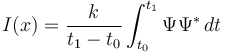  I(x)= \frac{k}{t_1-t_0} \int^{t_1}_{t_0} \Psi\Psi^{\mathrm{*}} \, dt