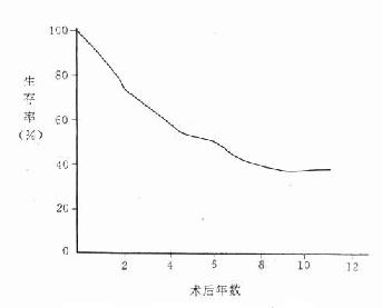 607例乳腺癌术后生存率曲线